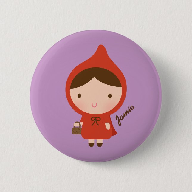 Little Red Riding Hood Fairytale for Girls 6 Cm Round Badge (Front)
