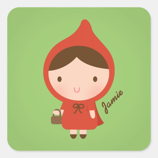 Little Red Riding Hood Fairytale for Girls Square Sticker (Front)