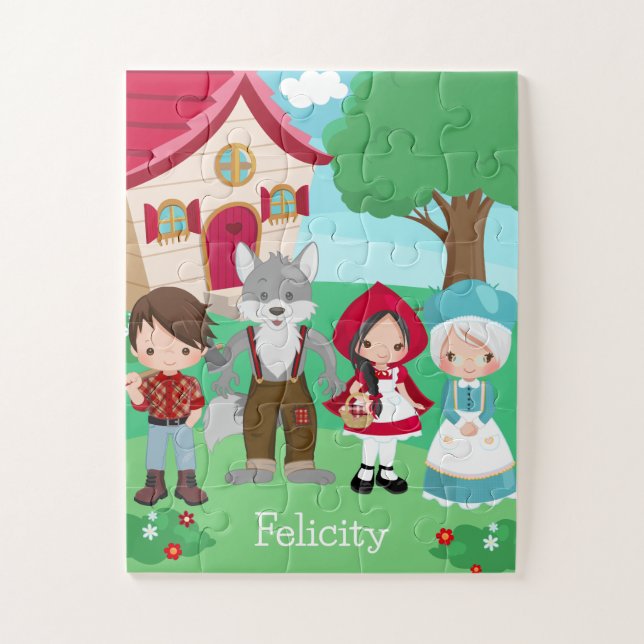 Little Red Riding Hood Fairytale Girls Birthday Jigsaw Puzzle (Vertical)