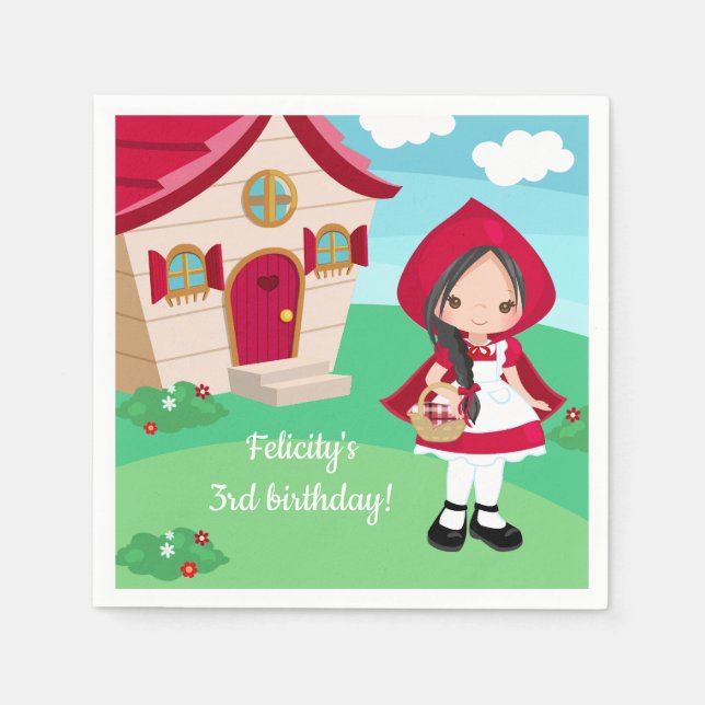 Little Red Riding Hood Fairytale Girls Birthday Napkin (Front)