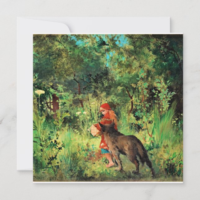 Little Red Riding Hood, fine art painting Card (Front)