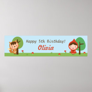 Little Red Riding Hood Girls Birthday Party Banner Poster