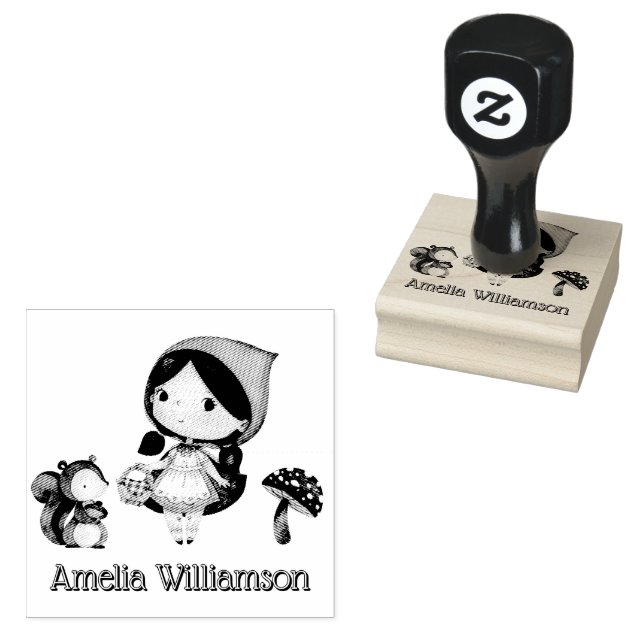 Little Red Riding Hood Kindergarten Preschool  Rubber Stamp (Stamped)