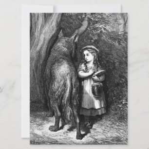 Little Red Riding Hood Meets Old Father Wolf Card