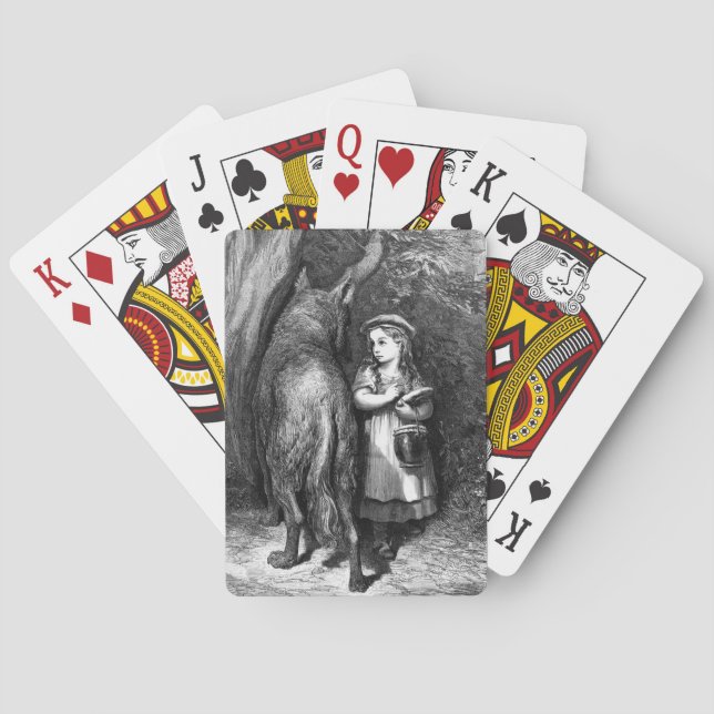 Little Red Riding Hood Meets Old Father Wolf Playing Cards (Back)