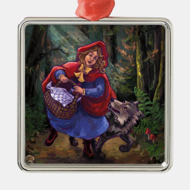 Little Red Riding Hood Metal Tree Decoration (Front)