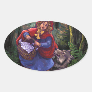 Little Red Riding Hood Oval Sticker