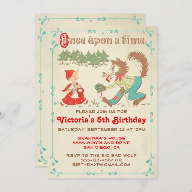 Little Red Riding Hood Party Invitations (Front/Back)