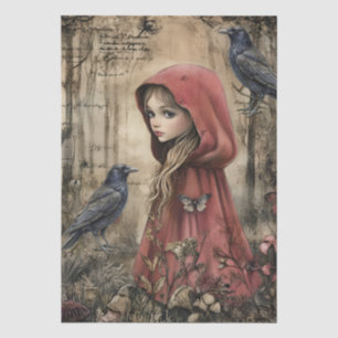 Little Red Riding Hood & Raven Themed Decoupage Tissue Paper