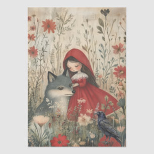 Little Red Riding Hood & Raven Themed Decoupage Tissue Paper