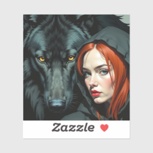 Little Red Riding Hood Redhead and the Black Wolf