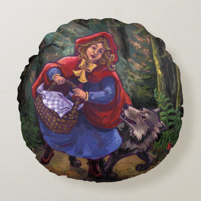Little Red Riding Hood Round Cushion (Front)