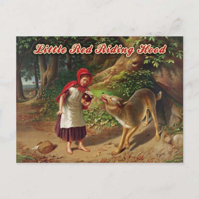 Little Red Riding Hood & the Big Bad Wolf Postcard (Front)