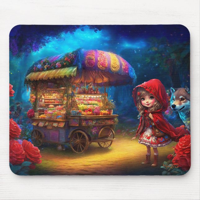 Little Red Riding Hood & The Wolf Mouse Mat (Front)