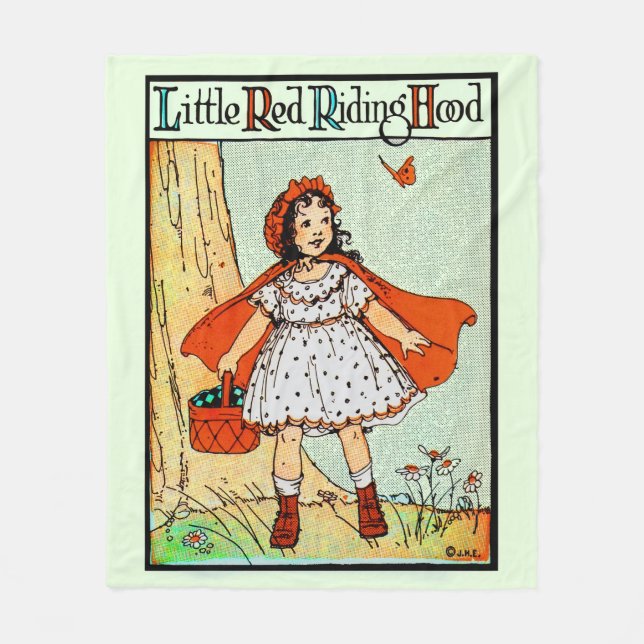 Little Red Riding Hood Vintage Cute Fleece Blanket (Front)