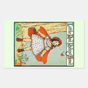 Little Red Riding Hood Vintage Cute Rectangular Sticker