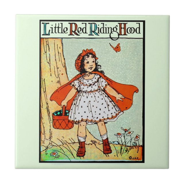 Little Red Riding Hood Vintage Cute Tile (Front)