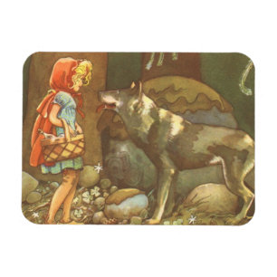 Little Red Riding Hood, Vintage Fairy Tale Magnet