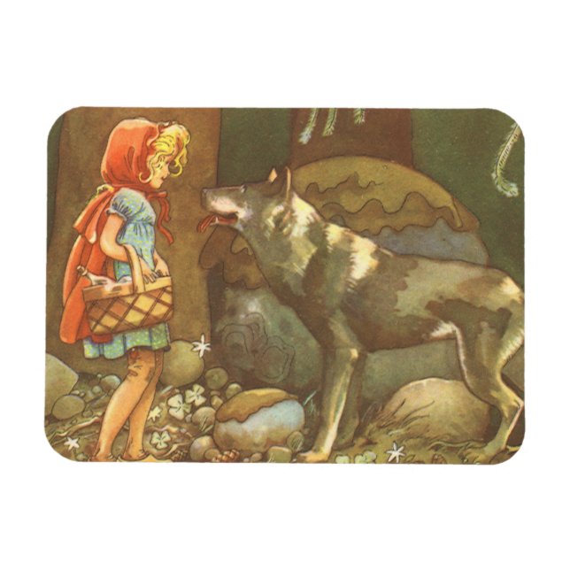 Little Red Riding Hood, Vintage Fairy Tale Magnet (Horizontal)