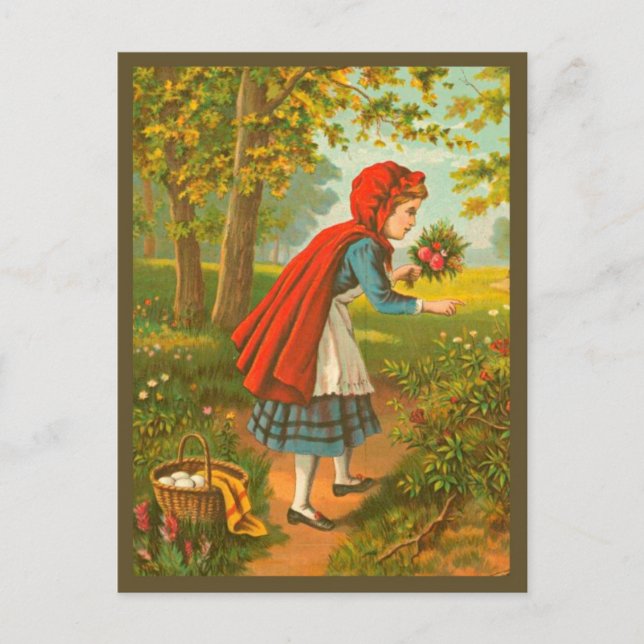 Little Red Riding Hood - Vintage Fairy Tale Postcard (Front)