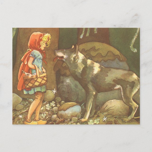 Little Red Riding Hood, Vintage Fairy Tale Postcard (Front)