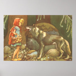 Little Red Riding Hood, Vintage Fairy Tale Poster