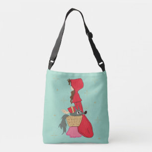Little Red Riding Hood with Wolf in Basket Crossbody Bag