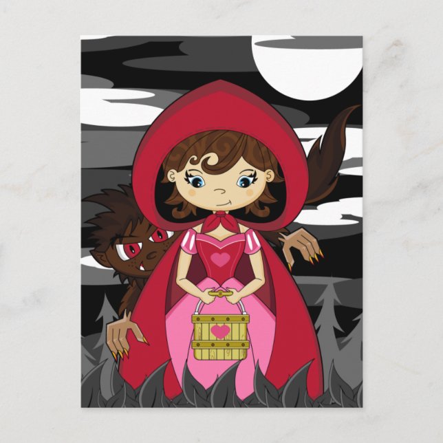 Little Red Riding Hood & Wolf Postcard (Front)