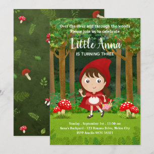 Little Red Riding Hood   Woodland Girl Birthday Invitation
