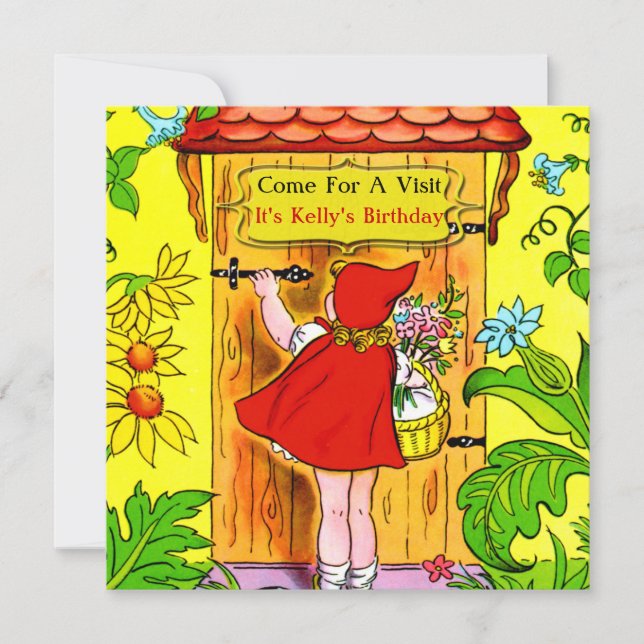 Little Red Riding Hoods Birthday Visit Invitation (Front)