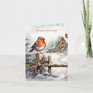 Little Red Robin Christmas Card