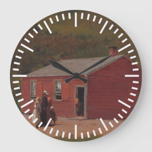 Little Red School Cabbin by Winslow Homer Large Clock