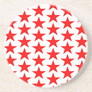 Little Red Stars Pattern Coaster