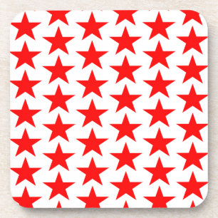 Little Red Stars Pattern Coaster