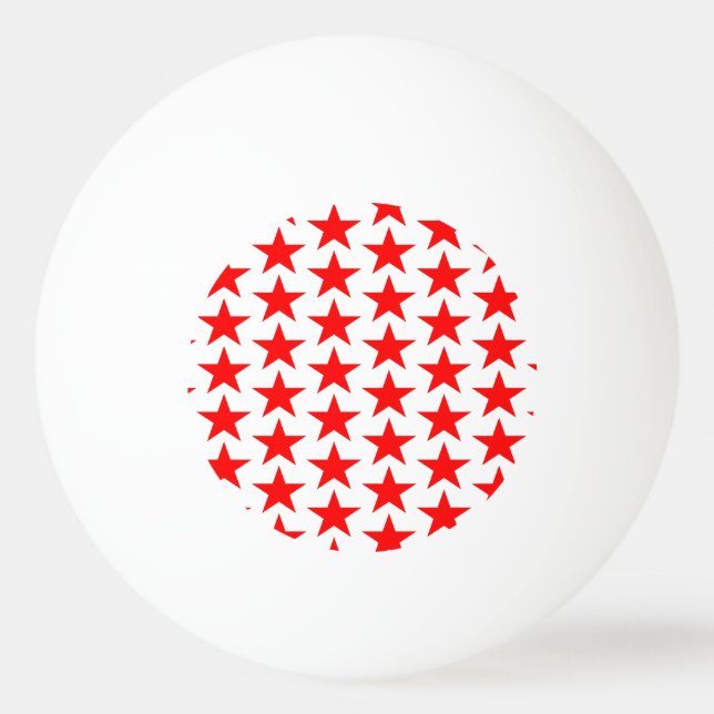 Little Red Stars Pattern Ping Pong Ball (Front)