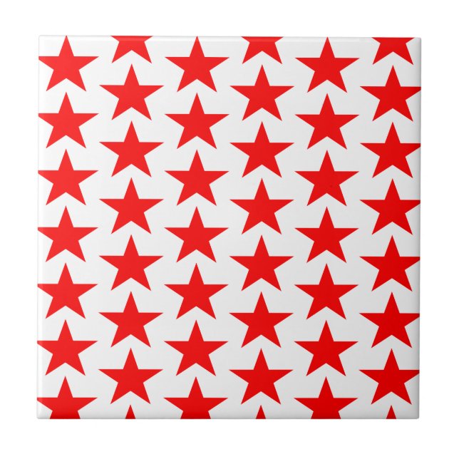 Little Red Stars Pattern Tile (Front)