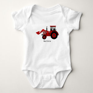 Little Red Tractor Baby Bodysuit