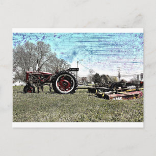 Little Red Tractor Postcard