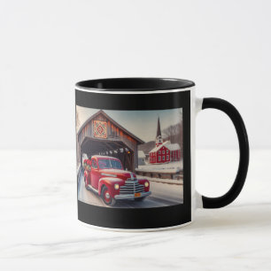 Little Red Truck AI artwork coffee mug
