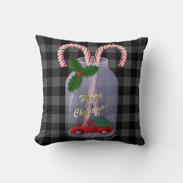 Little Red Truck - Fall and Christmas Cushion (Front)