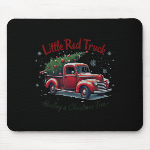 Little Red Truck Hauling A Christmas Tree Family M Mouse Mat