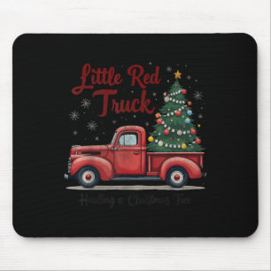 Little Red Truck Hauling A Christmas Tree Family M Mouse Mat