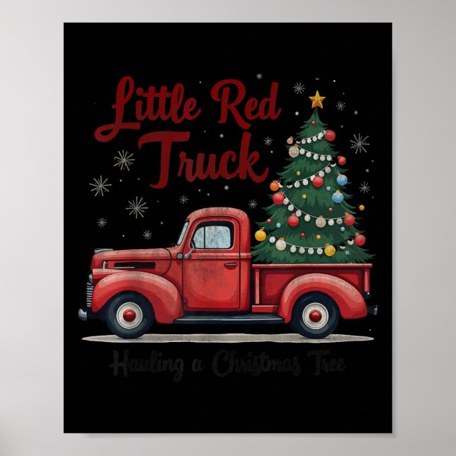 Little Red Truck Hauling A Christmas Tree Family M Poster (Front)
