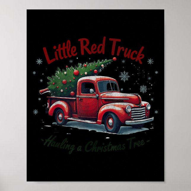 Little Red Truck Hauling A Christmas Tree Family M Poster (Front)