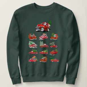 Little Red Truck hauling a Christmas Tree Sweatshirt