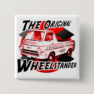 Little Red Wagon 15 Cm Square Badge