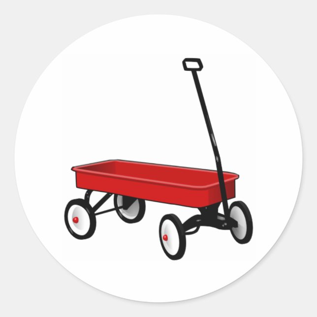 Little Red Wagon Classic Round Sticker (Front)