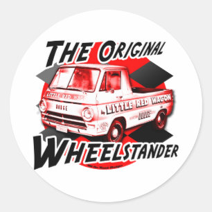 Little Red Wagon design Classic Round Sticker