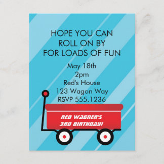 LITTLE RED WAGON INVITATIONS