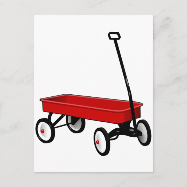 Little Red Wagon Postcard (Front)
